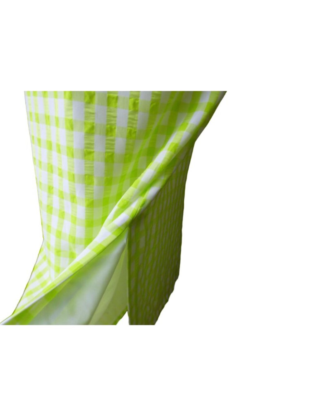 Halogen Puff Sleeve Midi Dress, Lime Green/ White, M - Picture 11 of 11